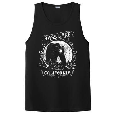 Vintage Bass Lake Retro Bear Vacation California PosiCharge Competitor Tank