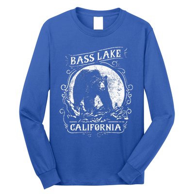 Vintage Bass Lake Retro Bear Vacation California Long Sleeve Shirt