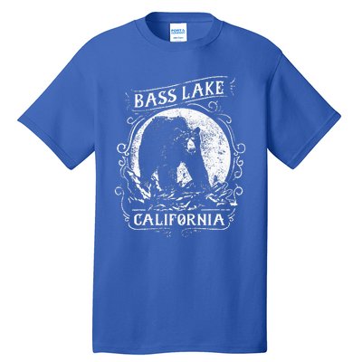 Vintage Bass Lake Retro Bear Vacation California Tall T-Shirt