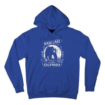 Vintage Bass Lake Retro Bear Vacation California Tall Hoodie