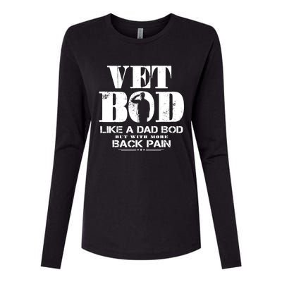 Vet Bod Like A Dad Bod But With More Back Pain Womens Cotton Relaxed Long Sleeve T-Shirt