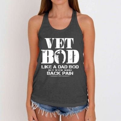 Vet Bod Like A Dad Bod But With More Back Pain Women's Knotted Racerback Tank