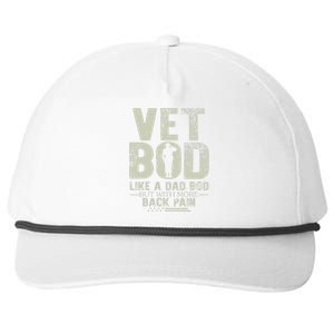 Vet Bod Like Dad Bod But With More Back Pain Fathers Day Snapback Five-Panel Rope Hat