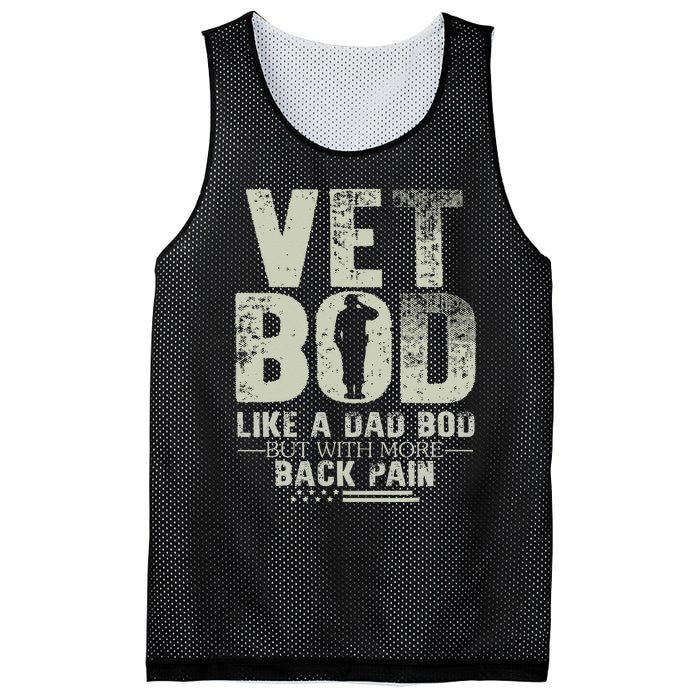 Vet Bod Like Dad Bod But With More Back Pain Fathers Day Mesh Reversible Basketball Jersey Tank