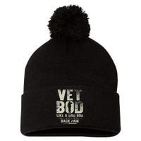 Vet Bod Like Dad Bod But With More Back Pain Fathers Day Pom Pom 12in Knit Beanie