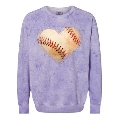 Vintage Baseball Lover Colorblast Crewneck Sweatshirt