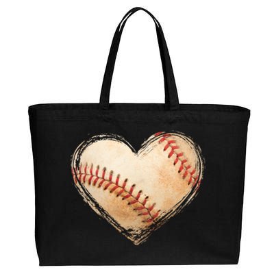 Vintage Baseball Lover Cotton Canvas Jumbo Tote