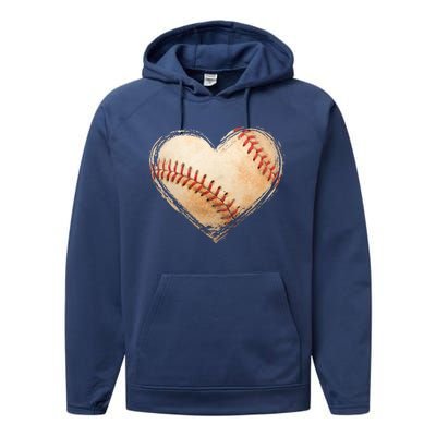 Vintage Baseball Lover Performance Fleece Hoodie