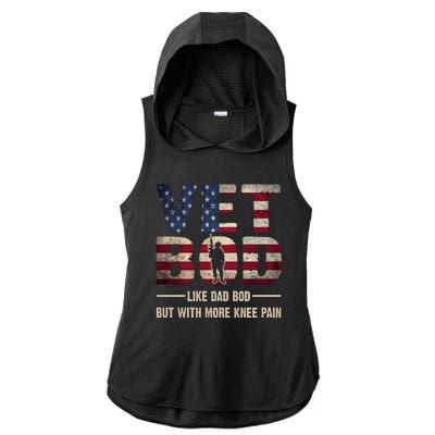 Vet Bod Like A Dad Bod But With More Knee Pain Veteran Ladies PosiCharge Tri-Blend Wicking Draft Hoodie Tank