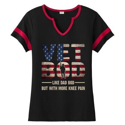 Vet Bod Like A Dad Bod But With More Knee Pain Veteran Ladies Halftime Notch Neck Tee