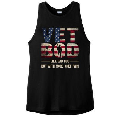 Vet Bod Like A Dad Bod But With More Knee Pain Veteran Ladies PosiCharge Tri-Blend Wicking Tank