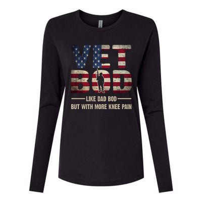 Vet Bod Like A Dad Bod But With More Knee Pain Veteran Womens Cotton Relaxed Long Sleeve T-Shirt