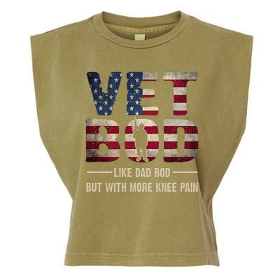 Vet Bod Like A Dad Bod But With More Knee Pain Veteran Garment-Dyed Women's Muscle Tee