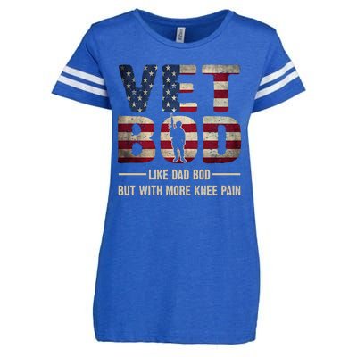 Vet Bod Like A Dad Bod But With More Knee Pain Veteran Enza Ladies Jersey Football T-Shirt