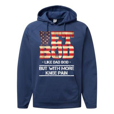 Vet Bod Like Dad Bod But With More Knee Pain Performance Fleece Hoodie