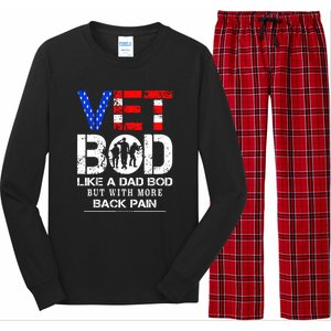 Vet Bod Like Dad Bod But With More Back Pain Veterans Day Long Sleeve Pajama Set