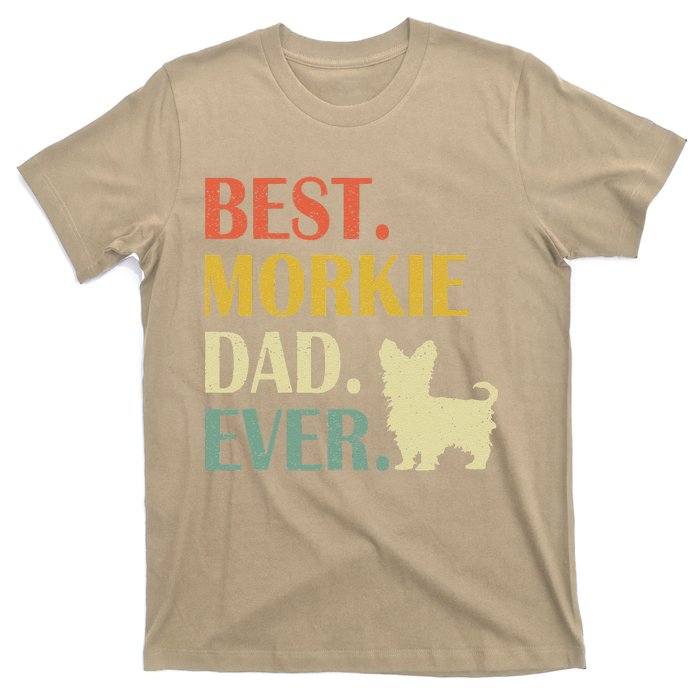 Vintage Best Morkie Dog Dad Ever Fathers Day Gifts T-Shirt