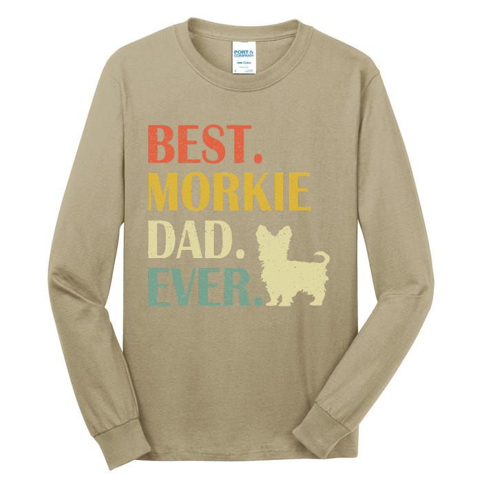 Vintage Best Morkie Dog Dad Ever Fathers Day Gifts Tall Long Sleeve T-Shirt