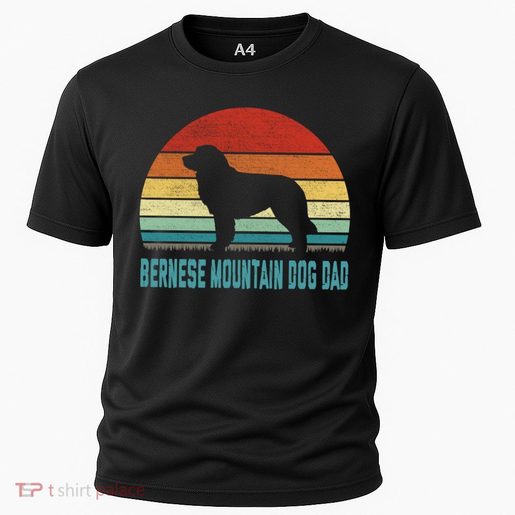 Vintage Bernese Mountain Dog Dad Gift Dog Lover Gift Performance Shirt