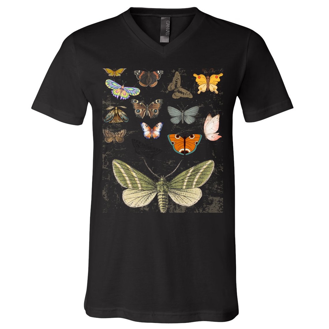 Vintage Butterfly Moth Aesthetic V-Neck T-Shirt