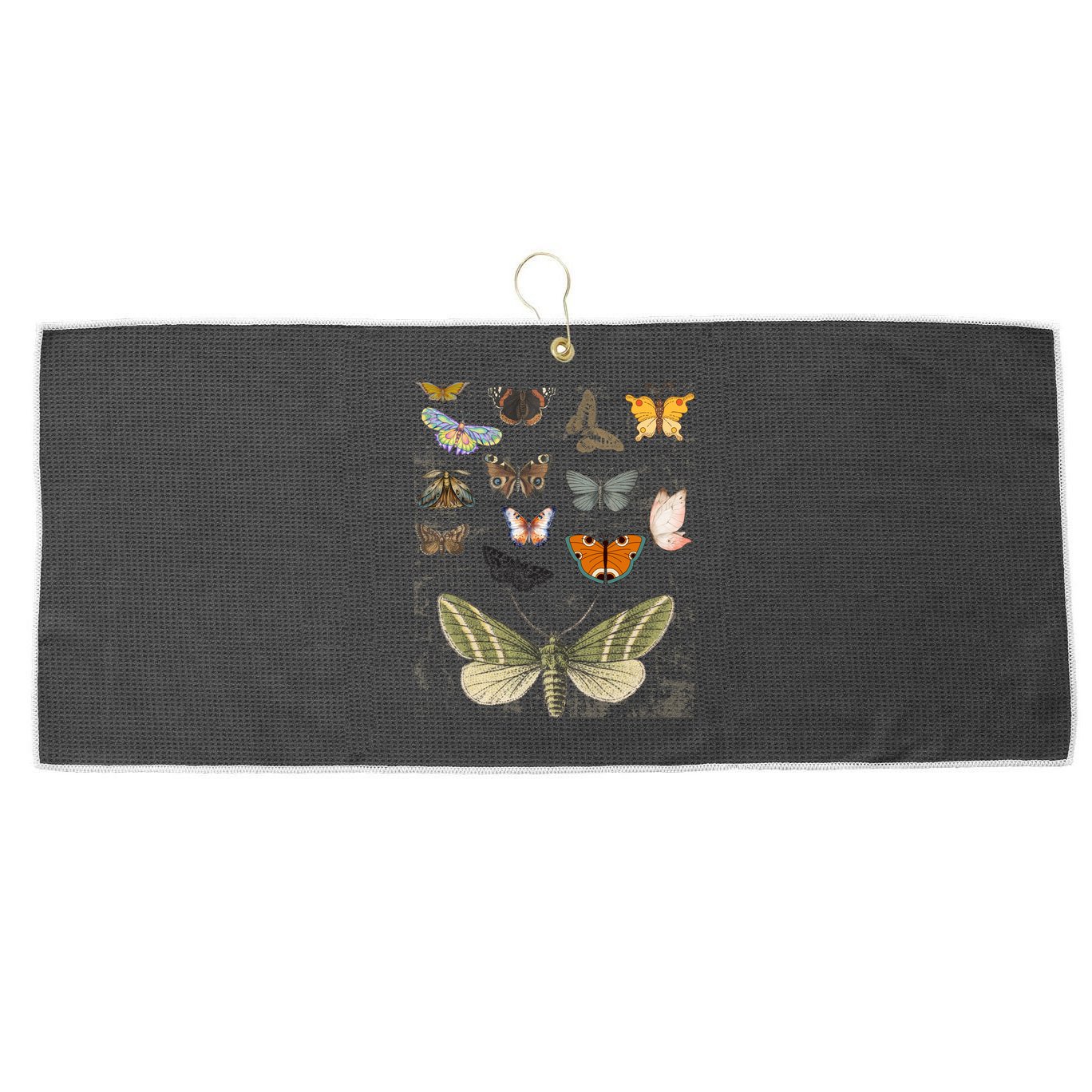 Vintage Butterfly Moth Aesthetic Large Microfiber Waffle Golf Towel