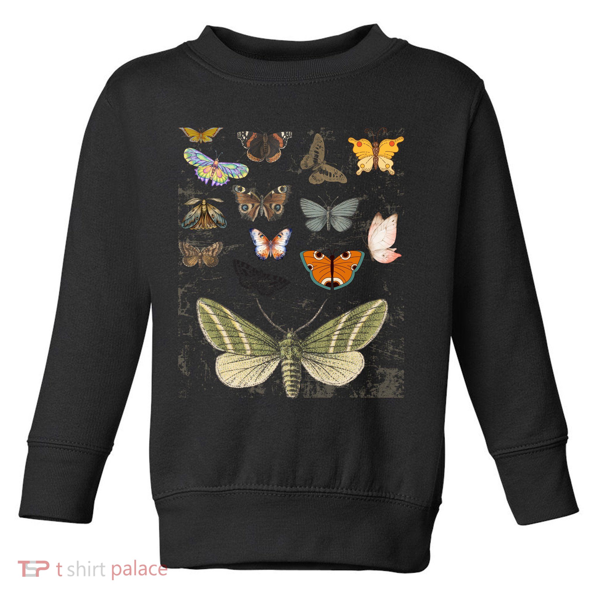 Vintage Butterfly Moth Aesthetic Toddler Sweatshirt
