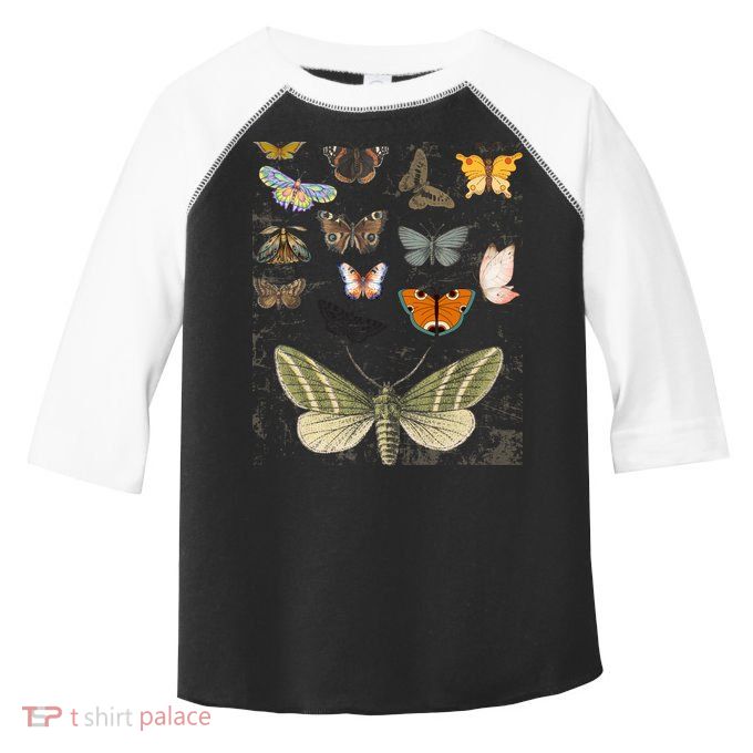 Vintage Butterfly Moth Aesthetic Toddler Fine Jersey T-Shirt