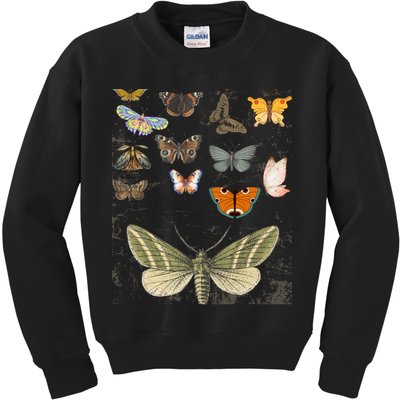 Vintage Butterfly Moth Aesthetic Kids Sweatshirt