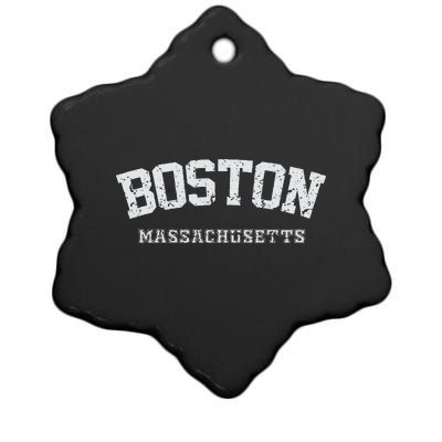 Vintage Boston Massachusetts Est 1630 Souvenir Gift Ceramic Star Ornament