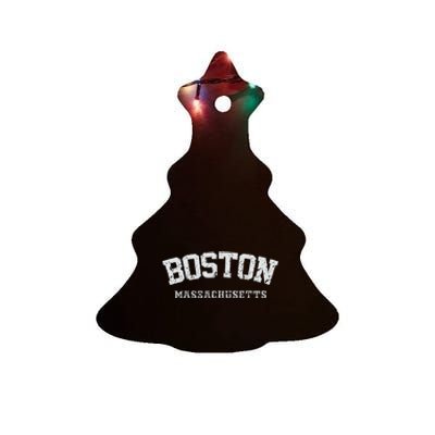 Vintage Boston Massachusetts Est 1630 Souvenir Gift Ceramic Tree Ornament