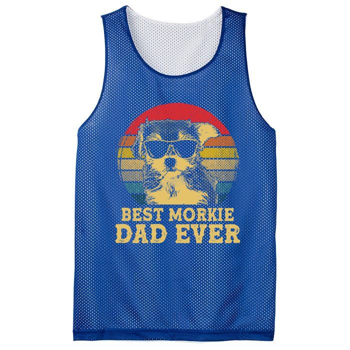 Vintage Best Morkie Dad Ever Dog Lovers Great Gift Mesh Reversible Basketball Jersey Tank