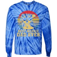 Vintage Best Morkie Dad Ever Dog Lovers Great Gift Tie-Dye Long Sleeve Shirt