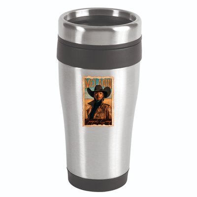 Vintage Beautiful Melanin Cowgirl Swag Black African American Cowgirl 16oz Travel Tumbler