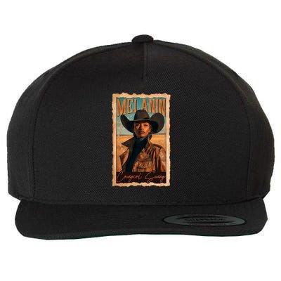 Vintage Beautiful Melanin Cowgirl Swag Black African American Cowgirl Wool Snapback Cap