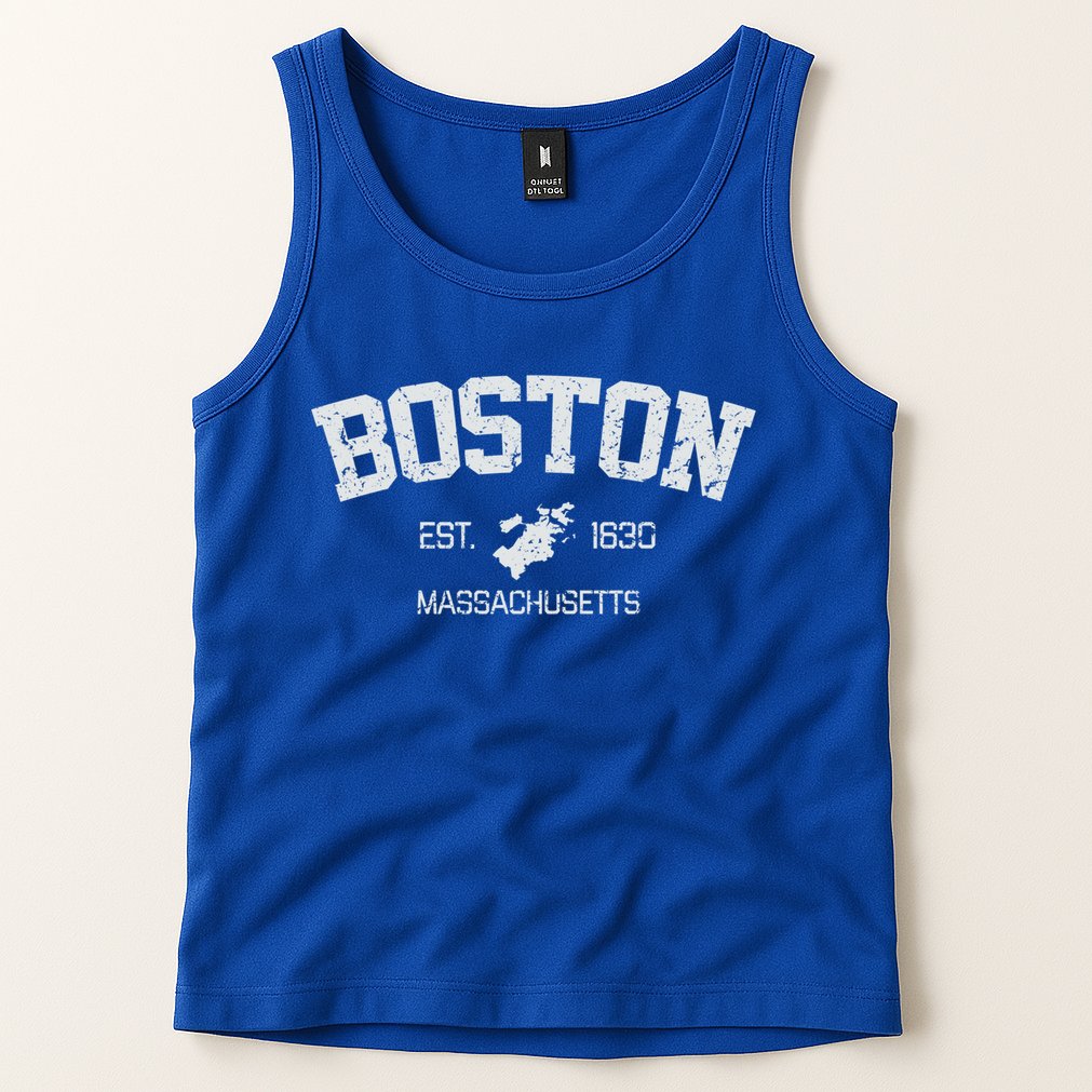 Vintage Boston Massachusetts Est 1630 Souvenir Gift Tank Top