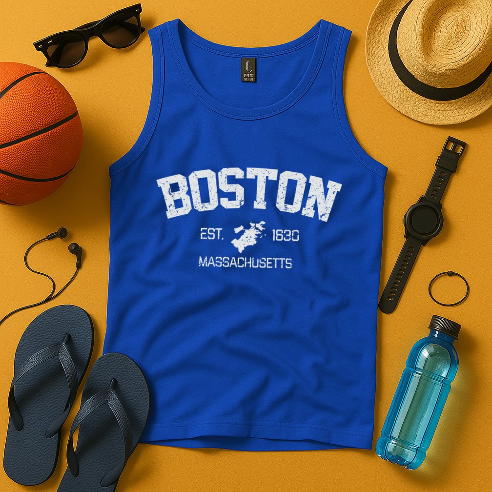 Vintage Boston Massachusetts Est 1630 Souvenir Gift Tank Top