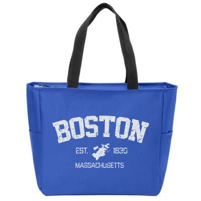 Vintage Boston Massachusetts Est 1630 Souvenir Gift Zip Tote Bag