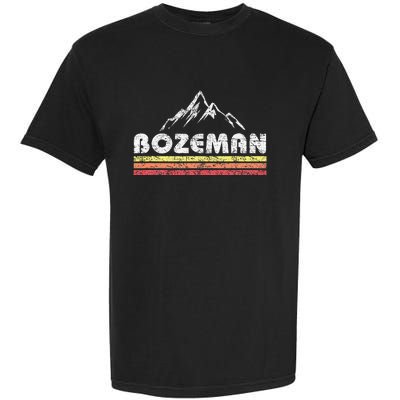 Vintage Bozeman Montana Retro Mountain Faded Lines Souvenir Garment-Dyed Heavyweight T-Shirt