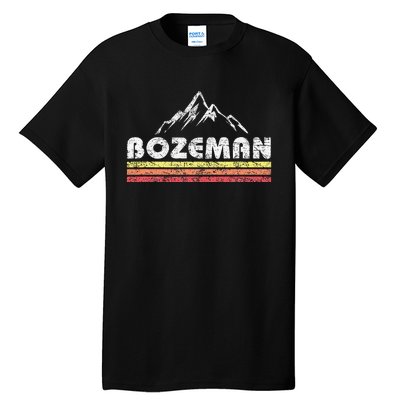 Vintage Bozeman Montana Retro Mountain Faded Lines Souvenir Tall T-Shirt