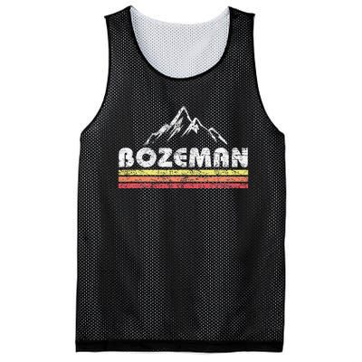 Vintage Bozeman Montana Retro Mountain Faded Lines Souvenir Mesh Reversible Basketball Jersey Tank