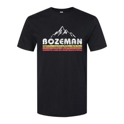 Vintage Bozeman Montana Retro Mountain Faded Lines Souvenir Softstyle® CVC T-Shirt