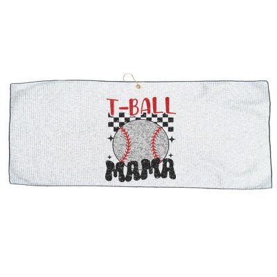 Vintage Ball Mama Softball Mom Checkered Print Mothers Day Large Microfiber Waffle Golf Towel