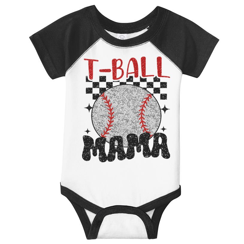 Vintage Ball Mama Softball Mom Checkered Print Mothers Day Infant Baby Jersey Bodysuit