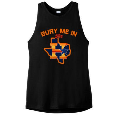 Vintage Bury Me In The H Houston Baseball Ladies PosiCharge Tri-Blend Wicking Tank