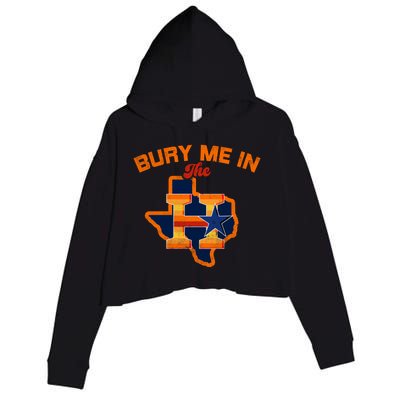 Vintage Bury Me In The H Houston Baseball Crop Fleece Hoodie