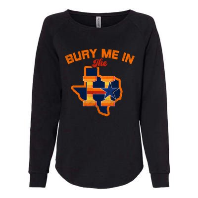 Vintage Bury Me In The H Houston Baseball Womens California Wash Sweatshirt