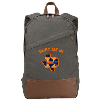 Vintage Bury Me In The H Houston Baseball Cotton Canvas Backpack