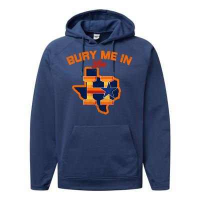 Vintage Bury Me In The H Houston Baseball Performance Fleece Hoodie