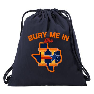 Vintage Bury Me In The H Houston Baseball Drawstring Bag