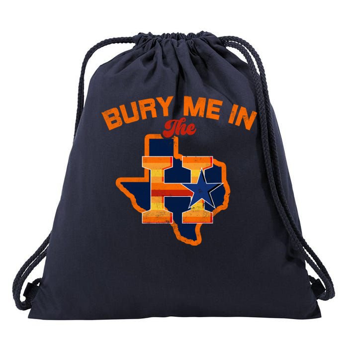 Vintage Bury Me In The H Houston Baseball Drawstring Bag